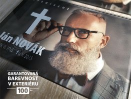 skleněná pamětní deska, pamětní deska ze skla, fotografie na skle, epitafní deska ze skla
