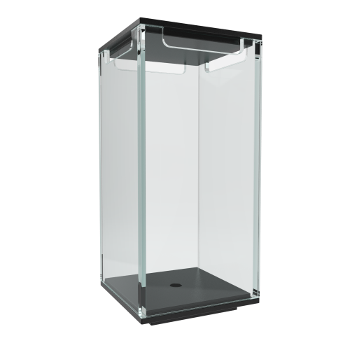 Lucerna s tváří v kombinaci čiré sklo / černé železo