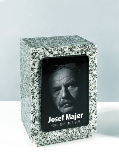 Urna con cara - piedra pulida de su elección incluyendo foto - Tipos de piedra natural: 07 Impala