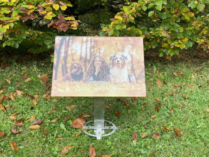 Pamětní deska 500 x 350 mm na stojanu Ground 500 nerez