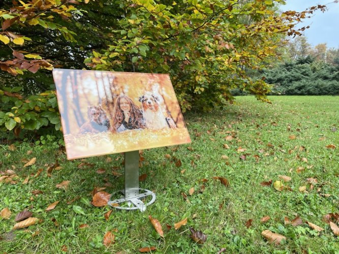 Pamětní deska 500 x 350 mm na stojanu Ground 500 nerez